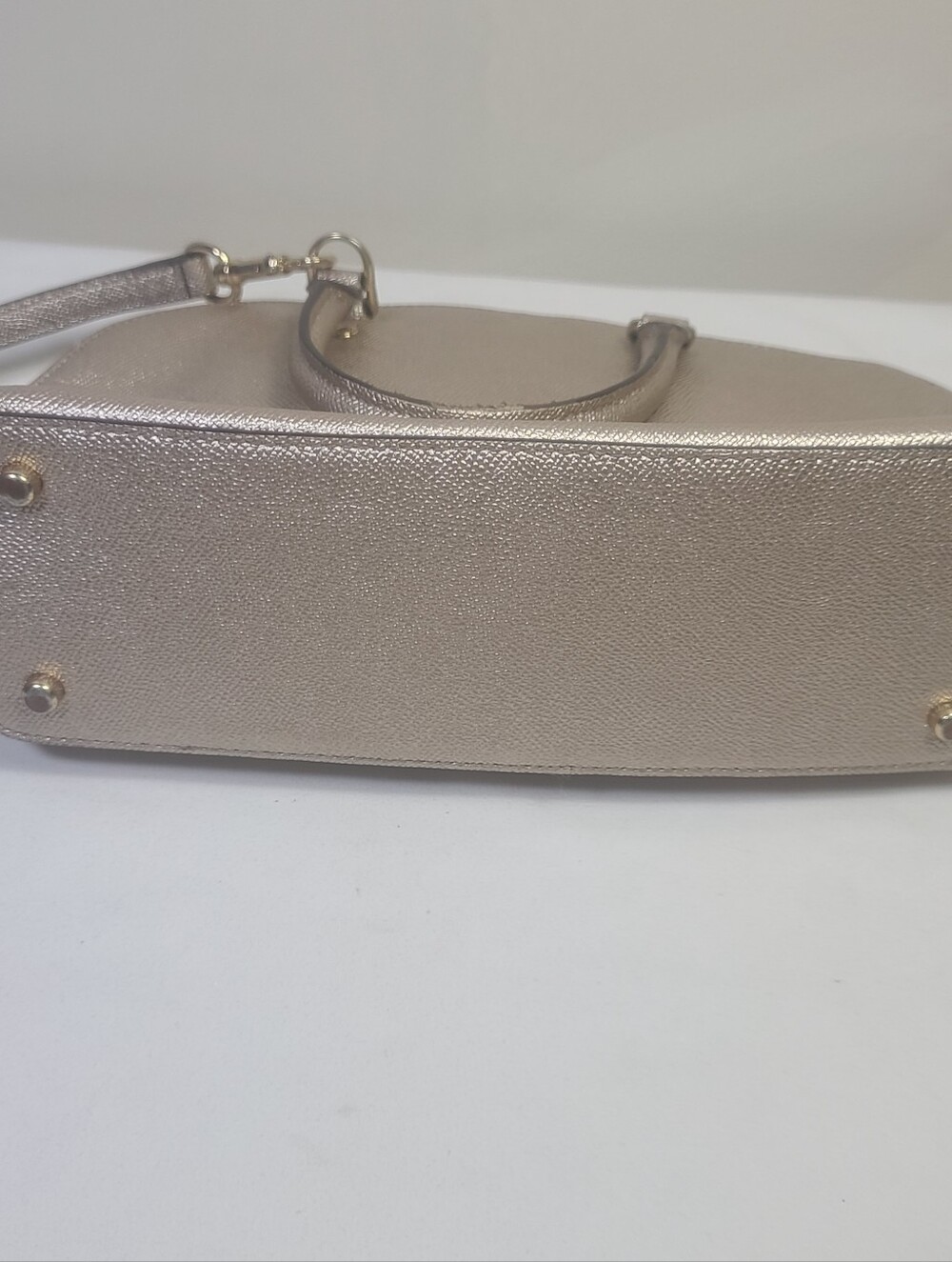 Coach Platinum Gold Sierra Satchel Metallic Leather Handbag Purse F22315 - Picture 5 of 16